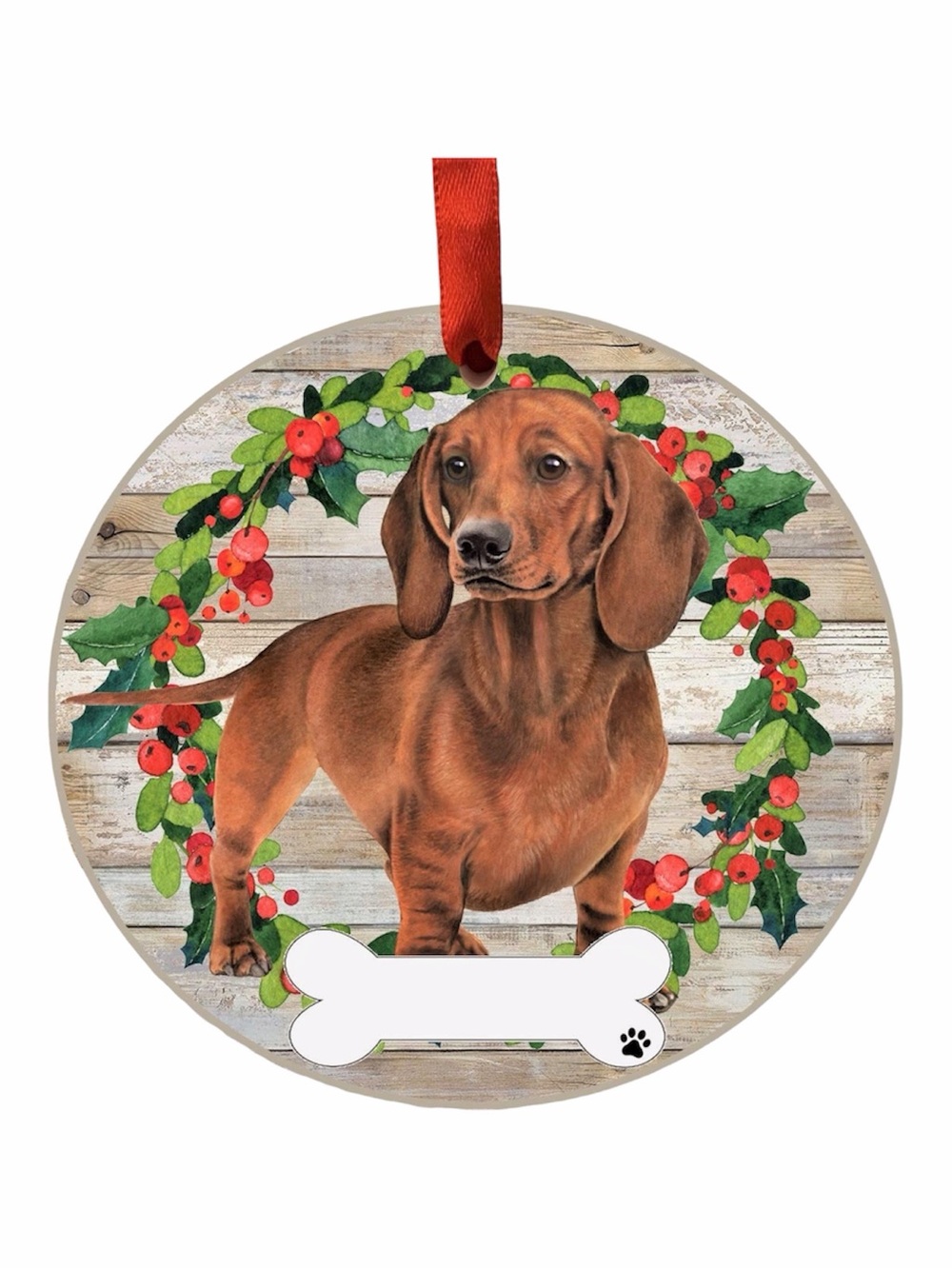 Dachshund Personalizable Christmas Tree Ornament 🐾 Doxie Wiener